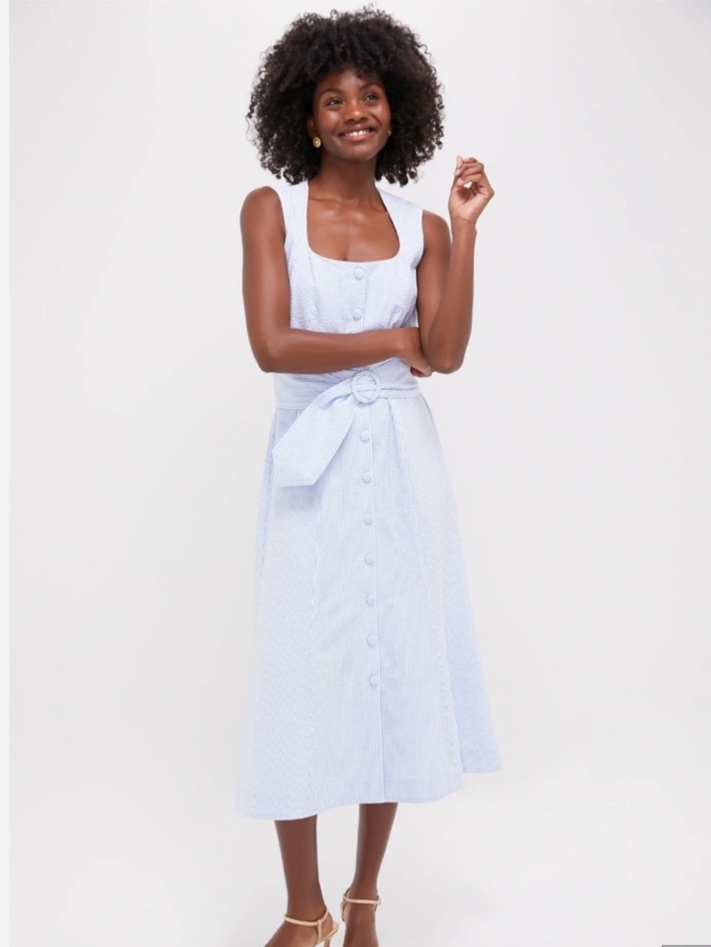 NWT! Pomander Place Blue & White Seersucker Delta Dress